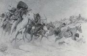 William Herbert Dunton The Custer Fight France oil painting artist